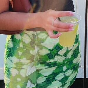 Green tie dye skirt